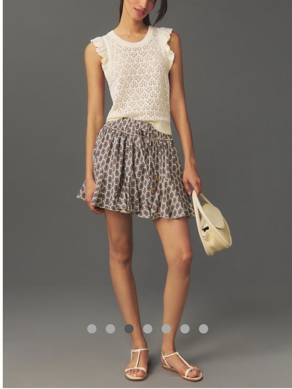 Pointelle Ruffle Sweater Tank - Picture 2 of 3